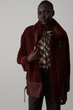 ROSCOE COAT | BURGUNDY SHEARLING