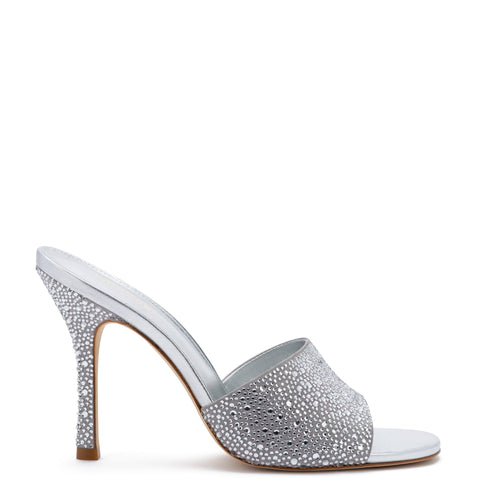 Colette Crystal Mule In Gray Suede