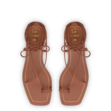 Portofino Flat Sandal In Caramel Leather