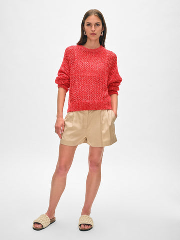 Cashmere Marled Mesh Crewneck