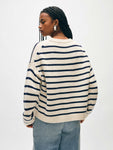 Merino Cashmere Striped Crewneck