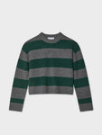 Cashmere Block Striped Crewneck