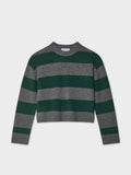 Cashmere Block Striped Crewneck