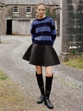 Cashmere Block Striped Crewneck