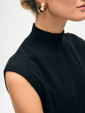 Cashmere Sleeveless Mockneck