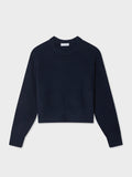 Cashmere Ribbed Saddle Sleeve Crewneck