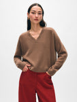 Cashmere Saddle Shoulder V Neck