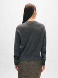 Cashmere Ribbed Gold Button Henley