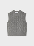 Merino Cashmere Bouclé Cable Vest