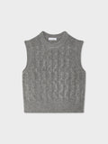 Merino Cashmere Bouclé Cable Vest