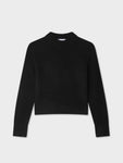 Cashmere Wide Rib Trim Crewneck