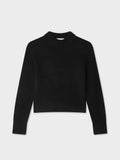 Cashmere Wide Rib Trim Crewneck