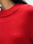 Cashmere Wide Rib Trim Crewneck