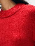 Cashmere Wide Rib Trim Crewneck