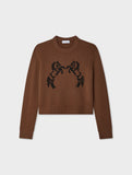 Cashmere Blend Horse Embroidered Crewneck