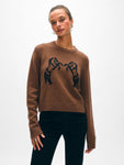 Cashmere Blend Horse Embroidered Crewneck