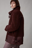 ROSCOE COAT | BURGUNDY SHEARLING