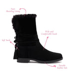 Verbier Bootie In Black Suede and Black Shearling