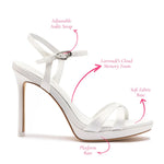 Angelina Sandal In White Satin