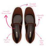 Blair Ballet Flat In Brown Suede