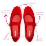 Verona Ballet Flat In Scarlet Suede