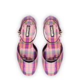 Ari Pump In Pink Tartan Patent Leather