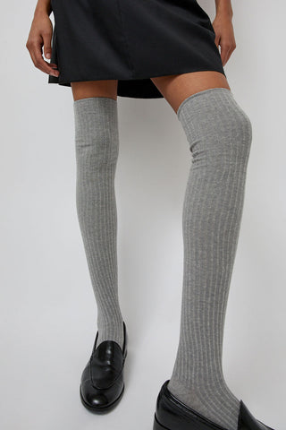 Baserange Overknee Socks in Grey Melange