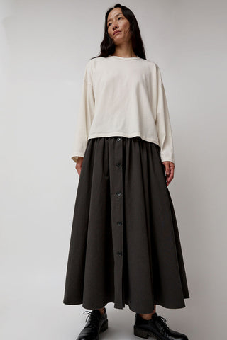 Black Crane Circle Skirt in Dark Grey