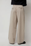 Black Crane Straight Trousers in Cement