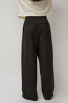 Black Crane Straight Trousers in Dark Grey