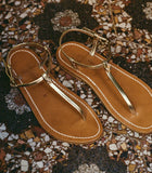 DÔEN & K.JACQUES CÔTE SANDAL -- METALLIC CHAMPAGNE