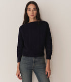 CRESSIDA CASHMERE SWEATER -- NAVY