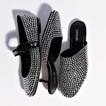 Verona Ballet Flat Crystal In Black Suede