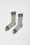 Exquisite J Stripe Socks in Grey