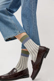 Exquisite J Stripe Socks in Grey