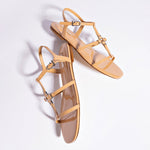 Hana Flat In Tan Patent Leather