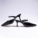 Daisy Pump In Black Patent Leather