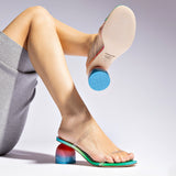 Larroudé x Gabriela Noelle: Dew Drop Mule In Rainbow Patent Leather