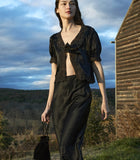 IDELLA TOP -- BLACK SILK