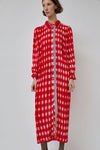 INSHADE Pleated Shirt Dress in Red and Pink Plaid