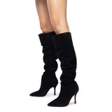 Kate Slouch Boot In Black Suede