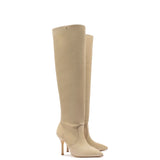 Kate Slouch Boot In Oyster Grey Suede