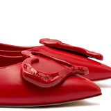 Lee Amore Flat In Scarlet Leather