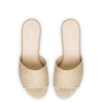 Miso Platform Sandal In Metallic Raffia