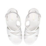 Bee Sandal In White Patent Leather