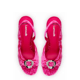 Mayfair Sandal In Pink Velvet