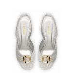 Mayfair Sandal In Silver Lurex