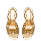 Valerie Slingback Sandal In Gold Metallic Leather