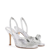 Valerie Slingback Sandal In Silver Metallic Leather