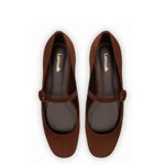 Blair Ballet Flat In Brown Suede